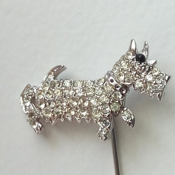 Signed Vintage D'Orlan Boucher 9117 Scottish Terrier Dog Stick Pin Brooch - Picture 3 of 7